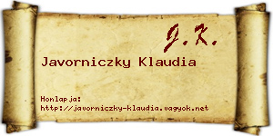 Javorniczky Klaudia névjegykártya