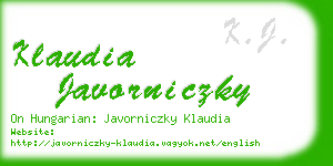 klaudia javorniczky business card